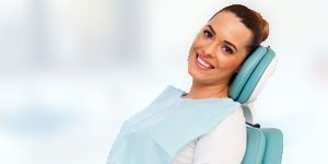 Young woman on a dental chair