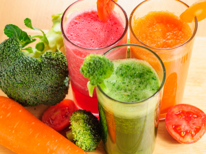 smoothies or juices of vegetables or fruits