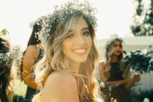young woman as a bridesmaid at a wedding
